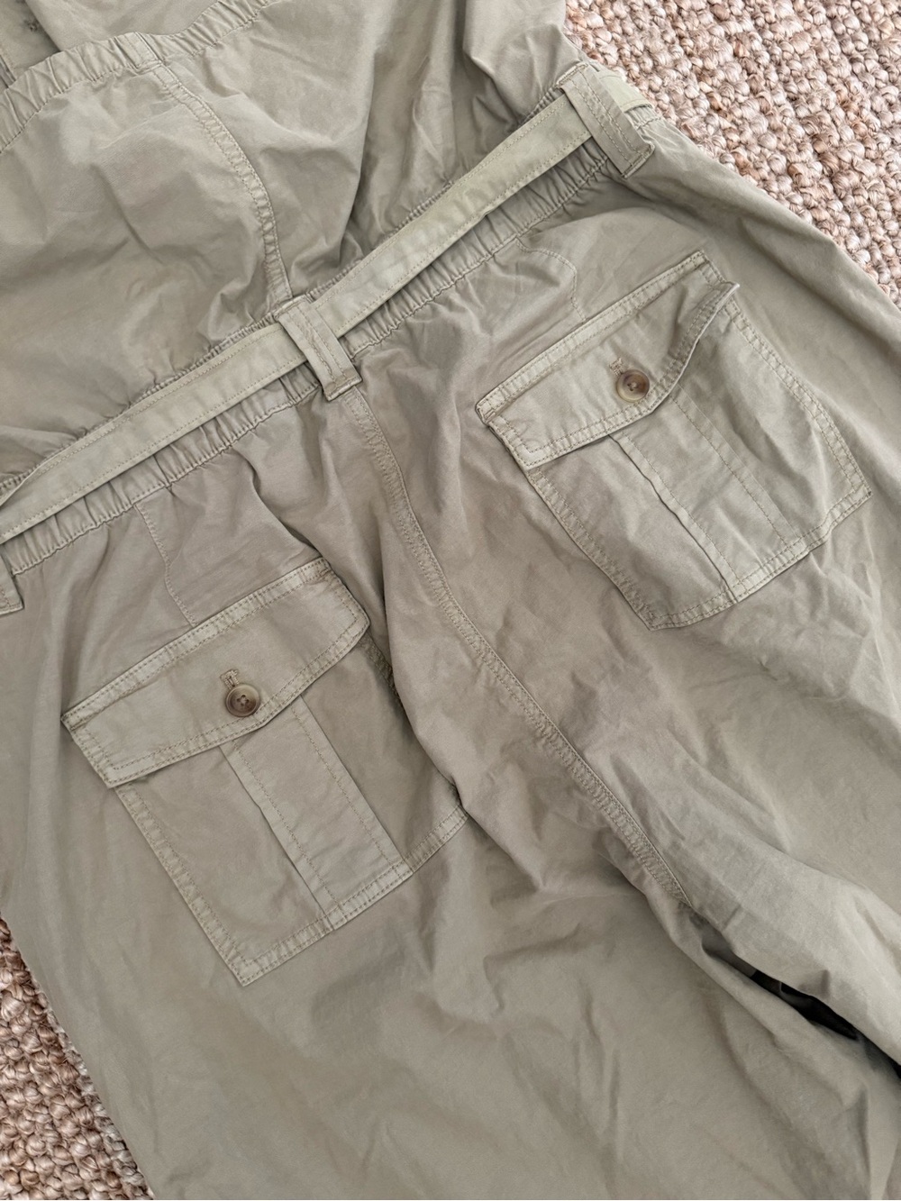 American Eagle Outfitters Olive Utility Sleeveless Jumpsuit - Picture 7 of 7